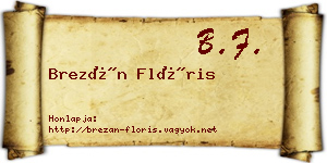 Brezán Flóris névjegykártya